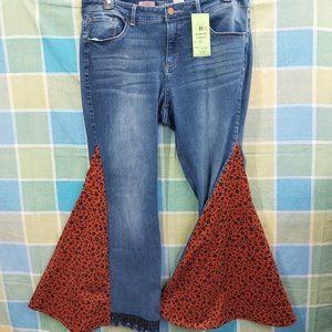 2528 Jeaniemade Size 20 Time And Tru  Stretch  Upcycled Bell-Bottoms